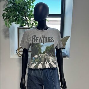 Upcycled one-of-a-kind Gray Beatles T-Shirt SIZE LARGE